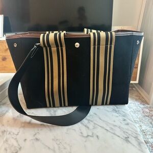 Black Flannel and Taupe Rue de Verneuil Medium Tote Bag